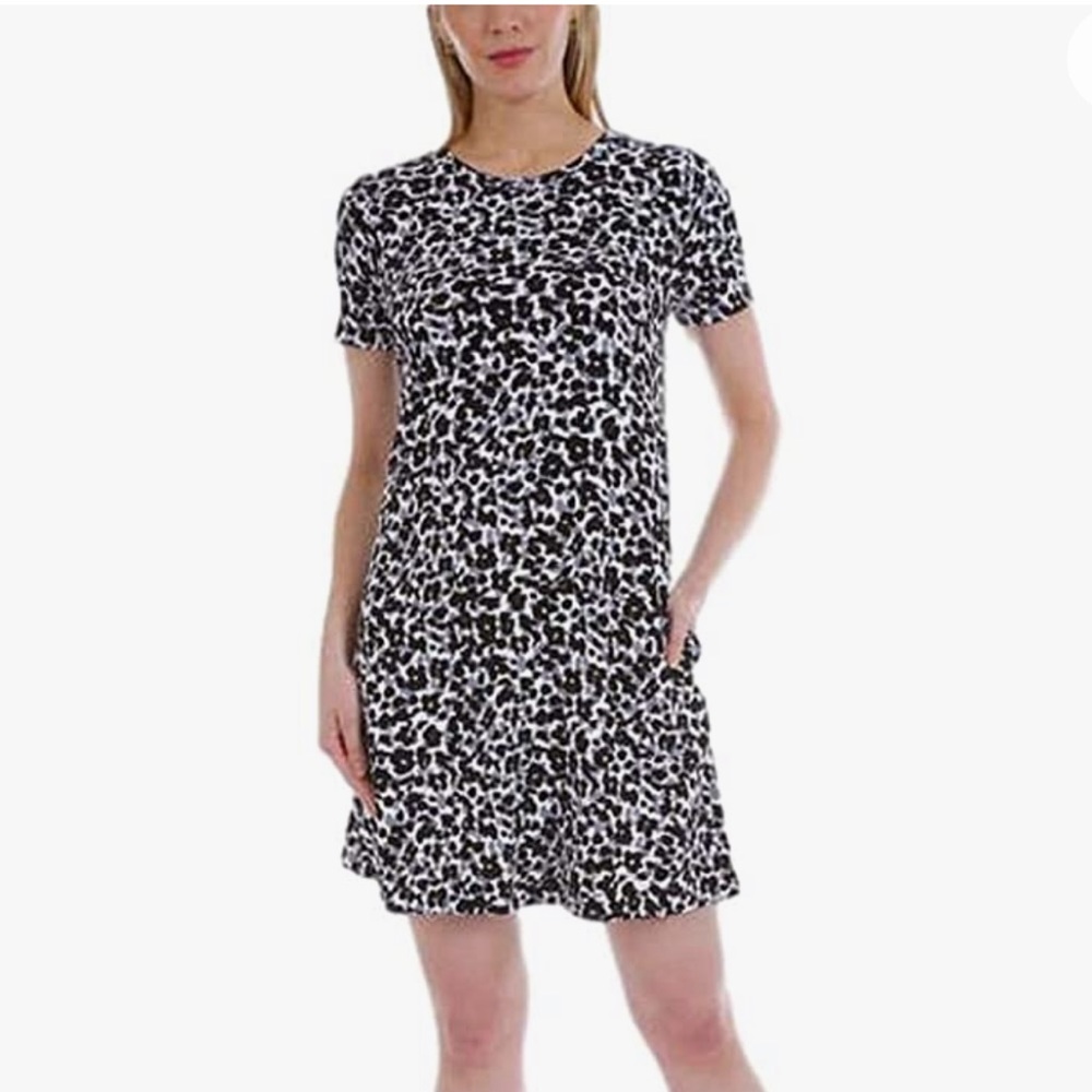 Ellen Tracy Pima Cotton Gray Animal Print Size S